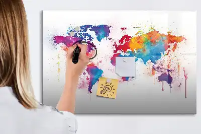 Magnetinė piešimo lenta pasaulio žemėlapis