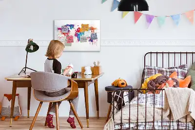 Magnetinė piešimo lenta pasaulio žemėlapis