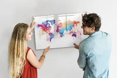Magnetinė piešimo lenta pasaulio žemėlapis