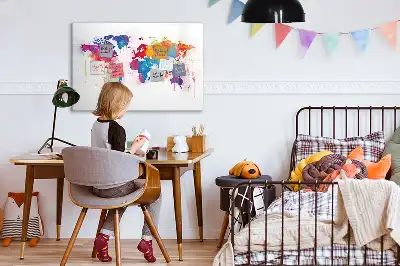 Magnetinė piešimo lenta pasaulio žemėlapis