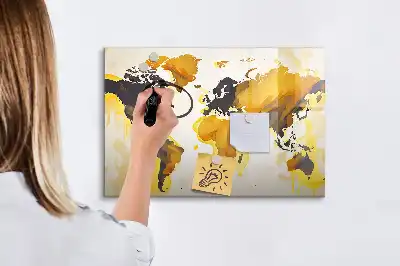 Magnetinė rašymo lenta pasaulio žemėlapio abstrakcija