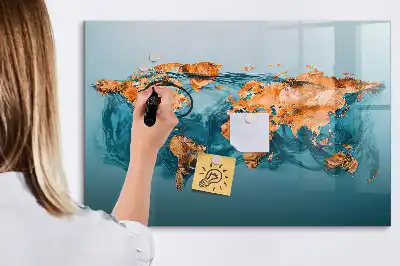 Magnetinė piešimo lenta abstraktus pasaulio žemėlapio dizainas