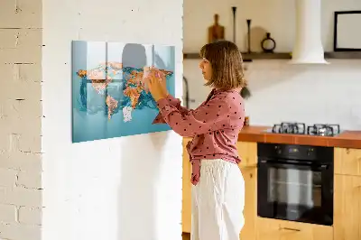 Magnetinė piešimo lenta abstraktus pasaulio žemėlapio dizainas