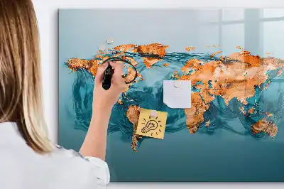 Magnetinė piešimo lenta abstraktus pasaulio žemėlapio dizainas