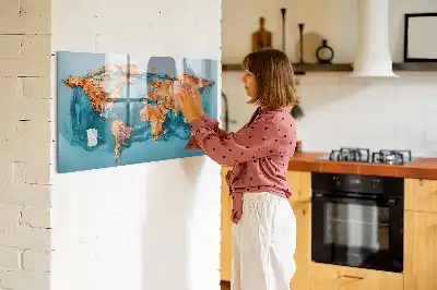 Magnetinė piešimo lenta abstraktus pasaulio žemėlapio dizainas
