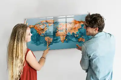 Magnetinė piešimo lenta abstraktus pasaulio žemėlapio dizainas