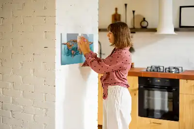 Magnetinė piešimo lenta abstraktus pasaulio žemėlapio dizainas