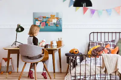 Magnetinė piešimo lenta abstraktus pasaulio žemėlapio dizainas