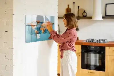 Magnetinė piešimo lenta abstraktus pasaulio žemėlapio dizainas