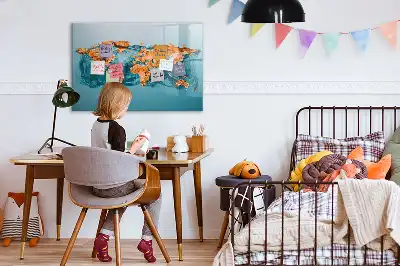 Magnetinė piešimo lenta abstraktus pasaulio žemėlapio dizainas