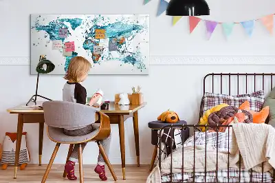 Magnetinė rašymo lenta pasaulio žemėlapis iš vandens