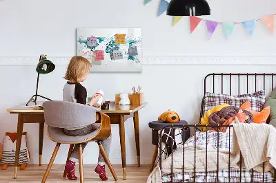 Magnetinė rašymo lenta pasaulio žemėlapis iš vandens