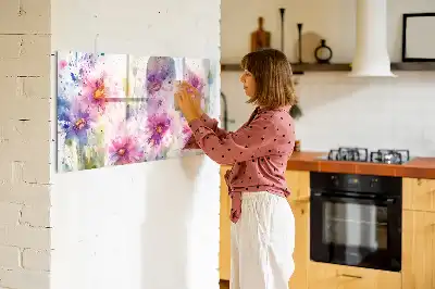 Magnetinė piešimo lenta su nupieštų gėlių motyvais