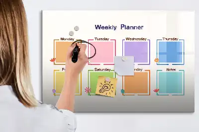 Magnetinė piešimo lenta savaitės planuoklis