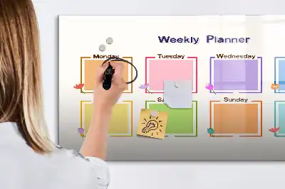 Magnetinė piešimo lenta savaitės planuoklis