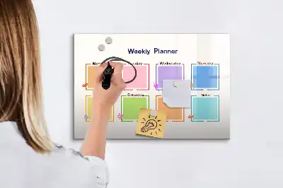 Magnetinė piešimo lenta savaitės planuoklis