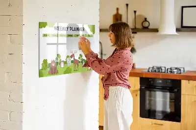 Magnetinė rašymo lenta su pamokų tvarkaraščiu