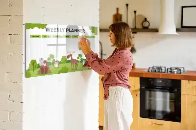 Magnetinė rašymo lenta su pamokų tvarkaraščiu