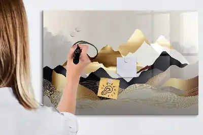 Magnetinė rašymo lenta kalnų abstrakcija