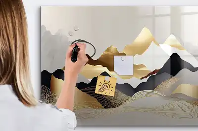 Magnetinė rašymo lenta kalnų abstrakcija
