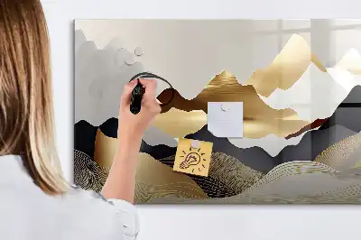 Magnetinė rašymo lenta kalnų abstrakcija