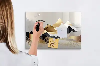 Magnetinė rašymo lenta kalnų abstrakcija