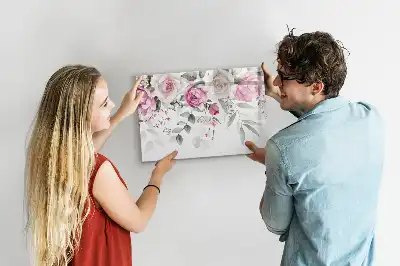 Magnetinė piešimo lenta su akvarelinių rožių raštu