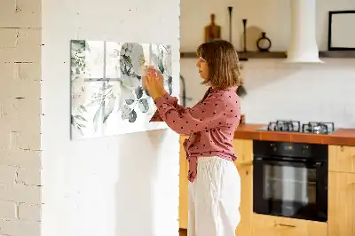 Magnetinė piešimo lenta su gėlių motyvais