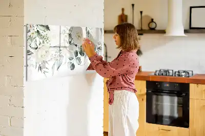 Magnetinė piešimo lenta su gėlių motyvais