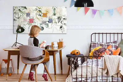 Magnetinė piešimo lenta su gėlių motyvais