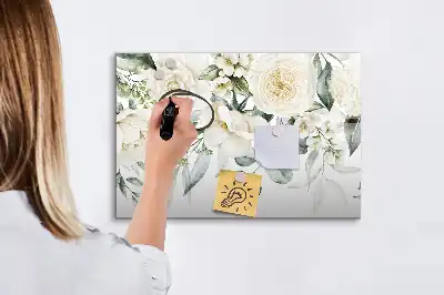 Magnetinė piešimo lenta su gėlių motyvais