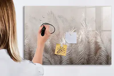 Magnetinė rašymo lenta su egzotinių lapų raštu