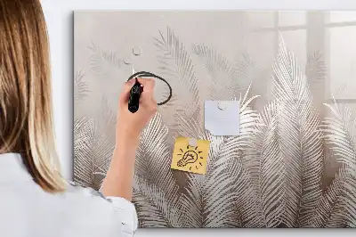 Magnetinė rašymo lenta su egzotinių lapų raštu