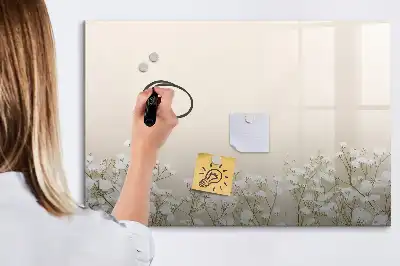 Magnetinė rašymo lenta su žydinčių gėlių motyvu