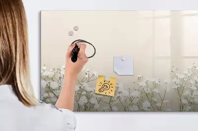 Magnetinė rašymo lenta su žydinčių gėlių motyvu