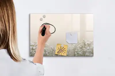 Magnetinė rašymo lenta su žydinčių gėlių motyvu