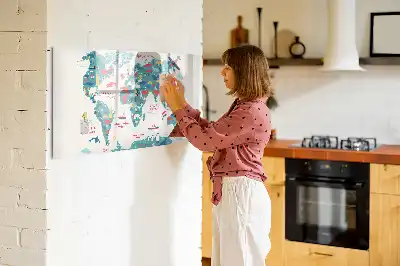 Magnetinė piešimo lenta iliustruotas pasaulio žemėlapis