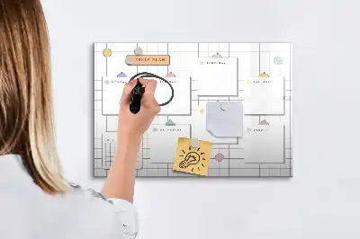 Magnetinė rašymo lenta su savaitės tvarkaraščiu