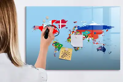 Magnetinė rašymo lenta su vėliavėlėmis