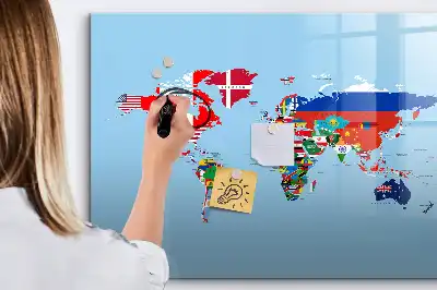 Magnetinė rašymo lenta su vėliavėlėmis
