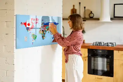Magnetinė rašymo lenta su vėliavėlėmis