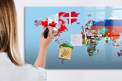 Magnetinė rašymo lenta su vėliavėlėmis