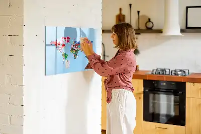 Magnetinė rašymo lenta su vėliavėlėmis