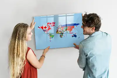 Magnetinė rašymo lenta su vėliavėlėmis