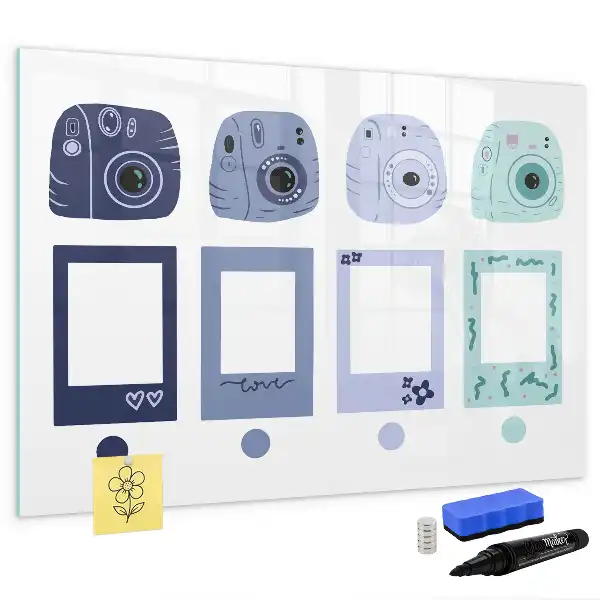 Magnetinė piešimo lenta su Polaroid rėmelių dizainu