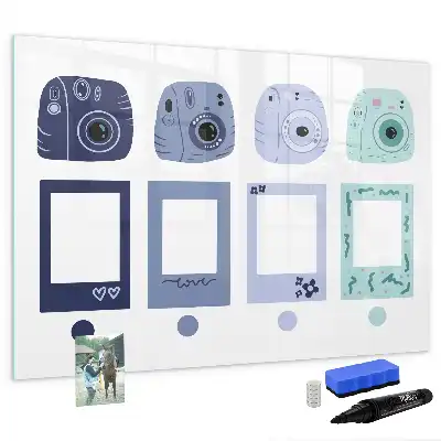 Magnetinė piešimo lenta su Polaroid rėmelių dizainu