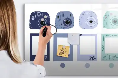 Magnetinė piešimo lenta su Polaroid rėmelių dizainu