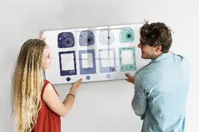 Magnetinė piešimo lenta su Polaroid rėmelių dizainu