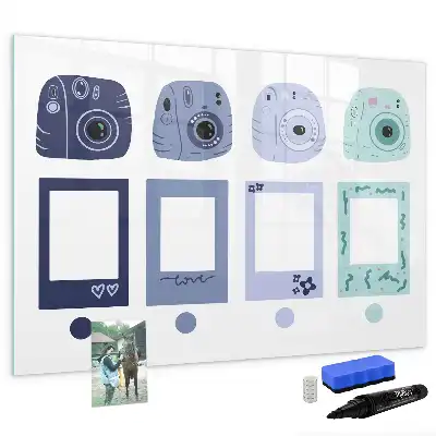 Magnetinė piešimo lenta su Polaroid rėmelių dizainu