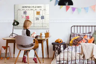 Magnetinė piešimo lenta su mėnesio planuokliu